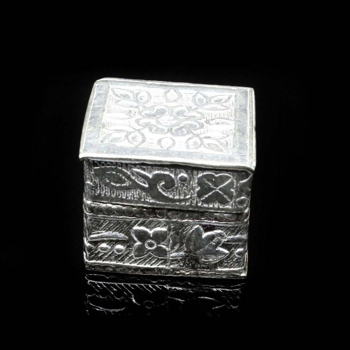 Pure silver honey container dibbi for red book remedy square sindur box gift