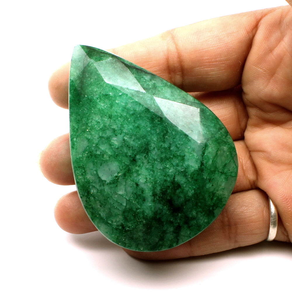 460.4Ct Natural Brazilian Green Emerald Pear Shape Faceted Gemstone