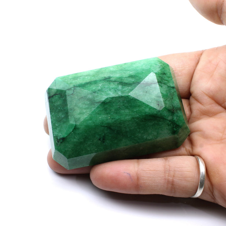 511.6Ct Natural Brazilian Green Emerald Rectangle Faceted Gemstone
