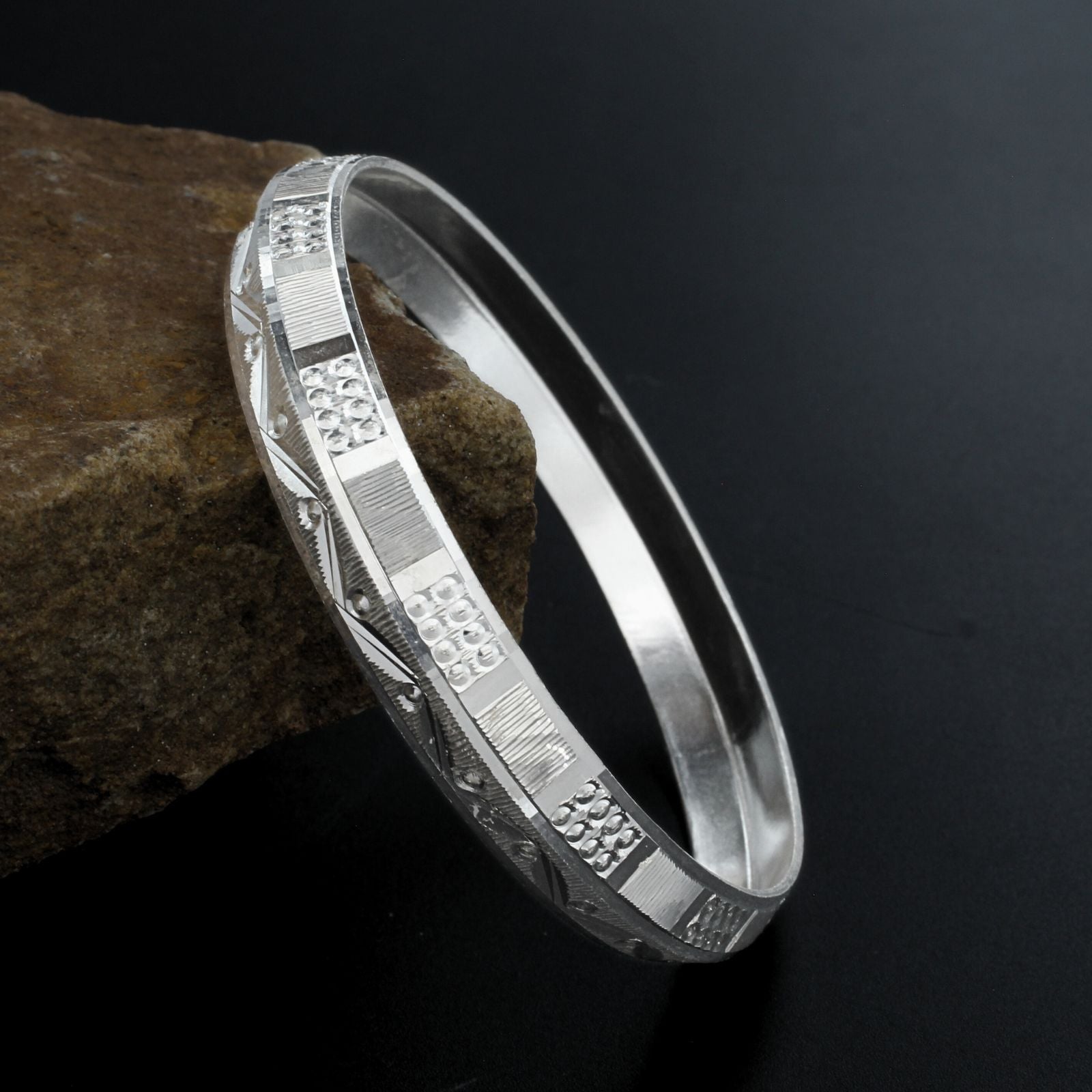 Real Sterling Silver Men's fabulous vintage look Bangle Karizma Jewels — free download