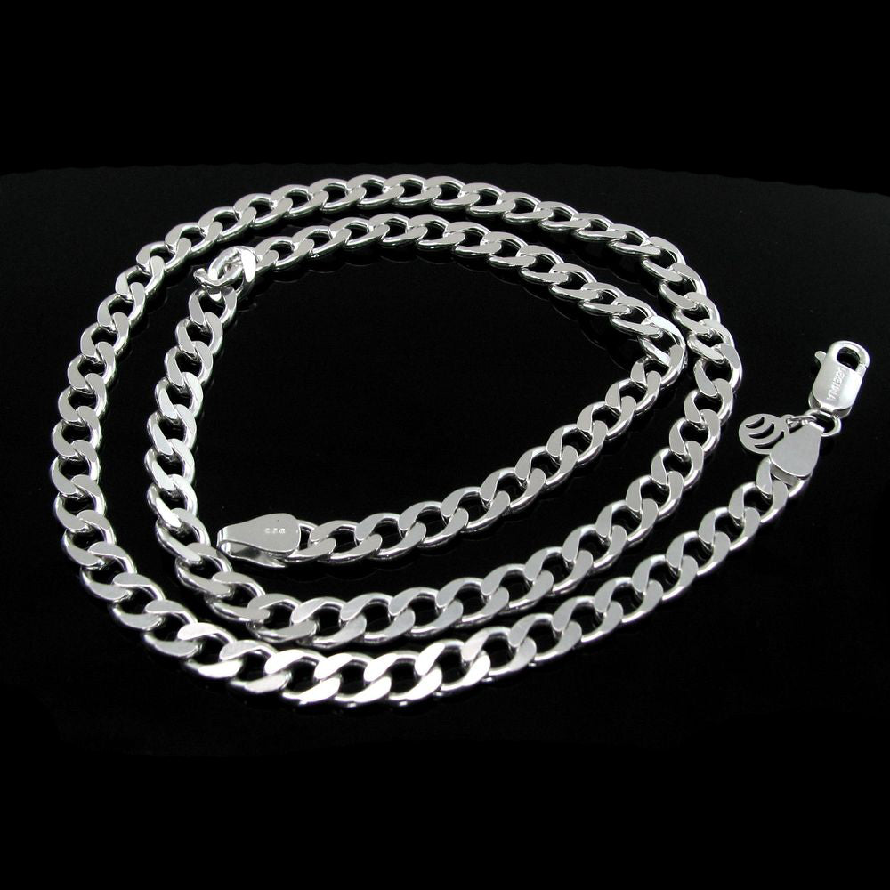 Stylish Solid Sterling Silver Curb Link Design Men's Chain