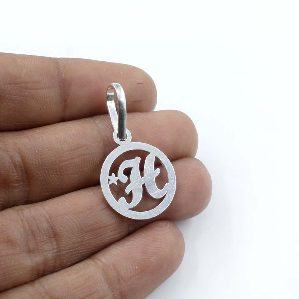 Real Sterling Silver Alphabet Letter Pendant