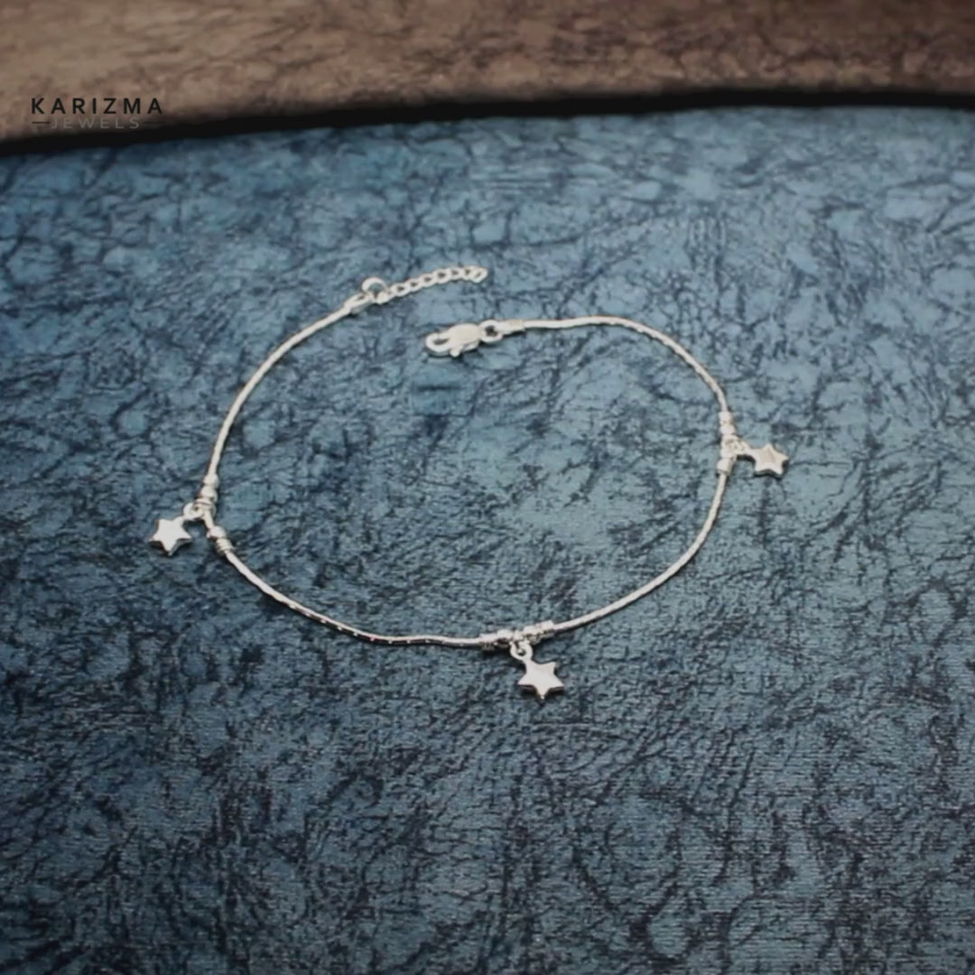 Beautiful Girls Gift Sterling Silver Anklet Bracelet 10.5" - Single