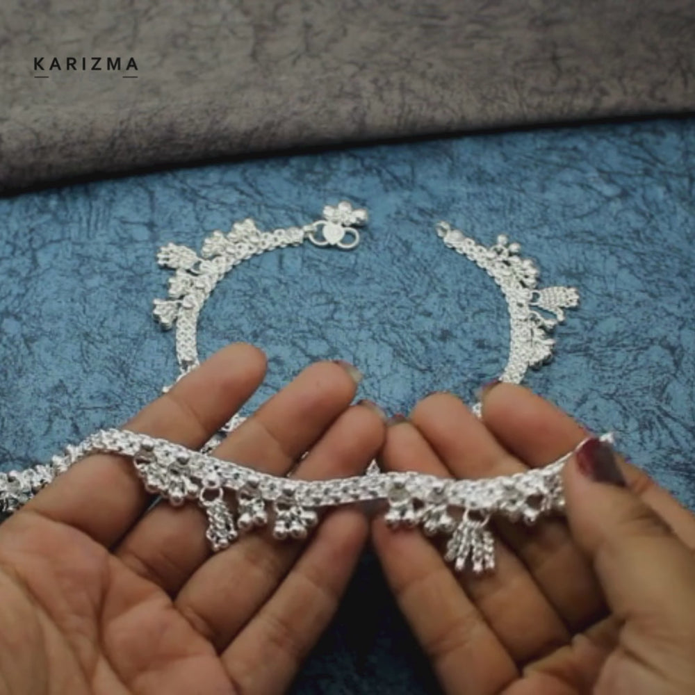 Silver Anklets Video by Karizma Jewels.