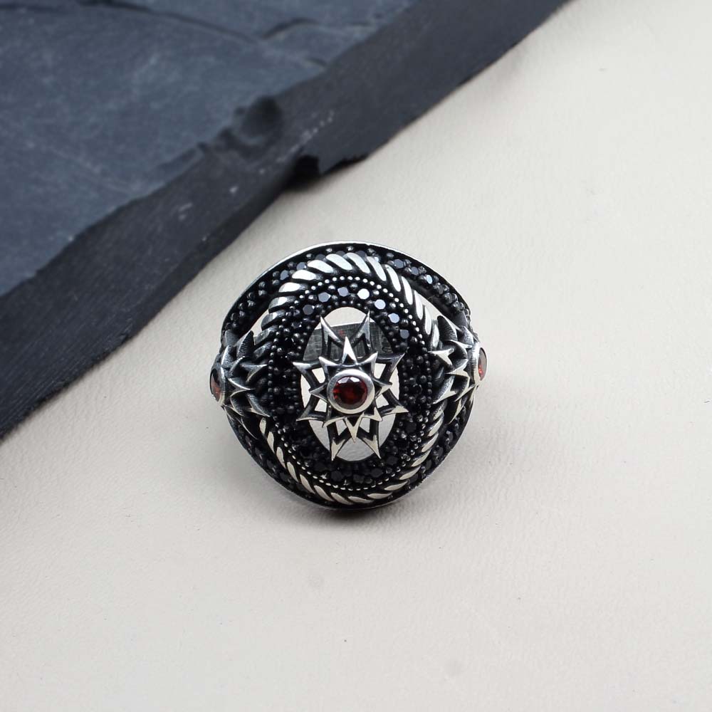 Gothic 925 Sterling Silver Oxidized Black CZ Men's ring – Karizma