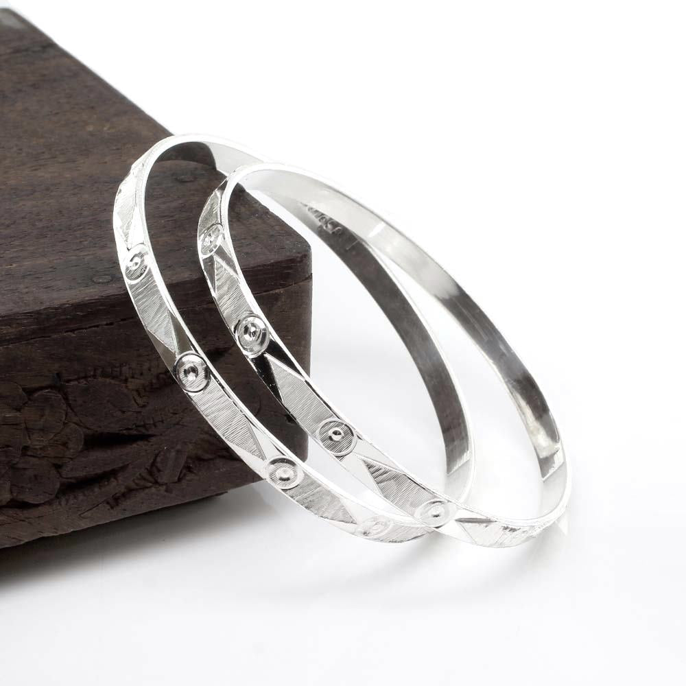 Beautiful Solid Real Silver Women Bangles Bracelet (Kangan)
