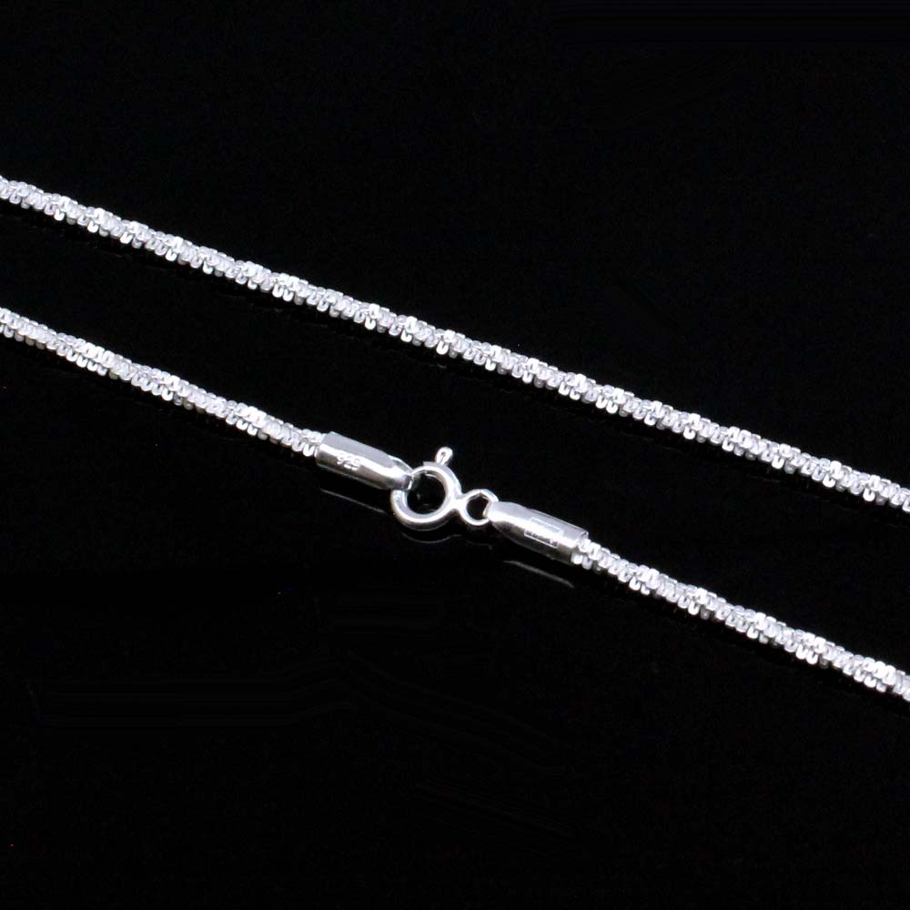 925 Solid Sterling Silver Indian Chain 18" Neck Chain