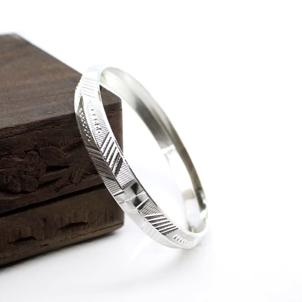 Sterling Silver Men's Bangle pure silver Bracelet