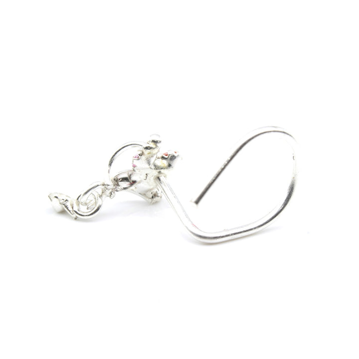 Cute Real 925 Silver Nose Stud CZ Twisted nose ring
