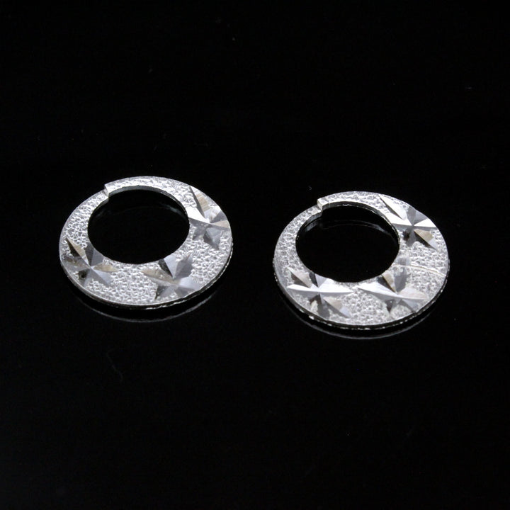 Real 925 Sterling Silver Round Moon Shaped Nattiyan (Nanti) men women earring