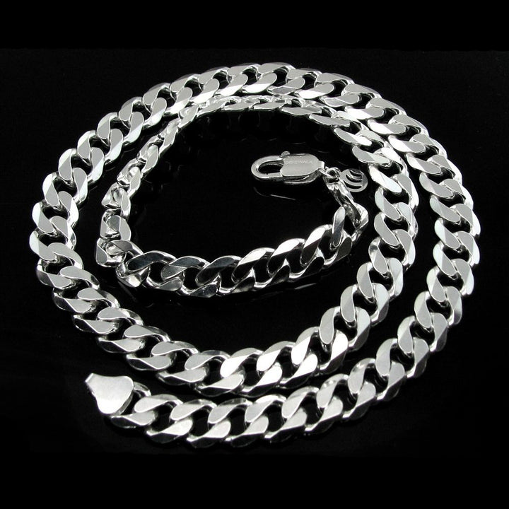 Dashing genuine Solid .925 Sterling Silver Curb Link Design Men's Chain 20"