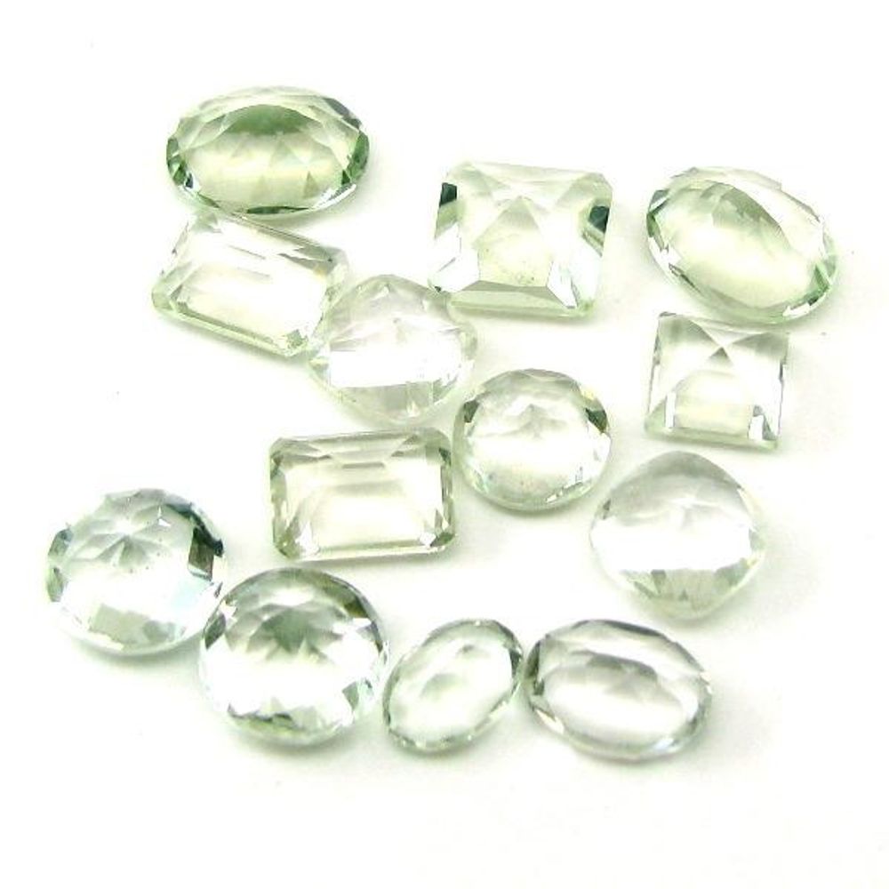 19.9Ct 13pc Lot Natural Green Amethyst Mix Cut VVSI Gemstones