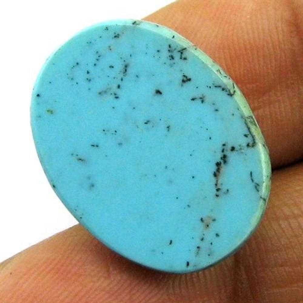 9.65Ct Natural Blue Mexican Turquoise Checker Oval Faceted Gemstone