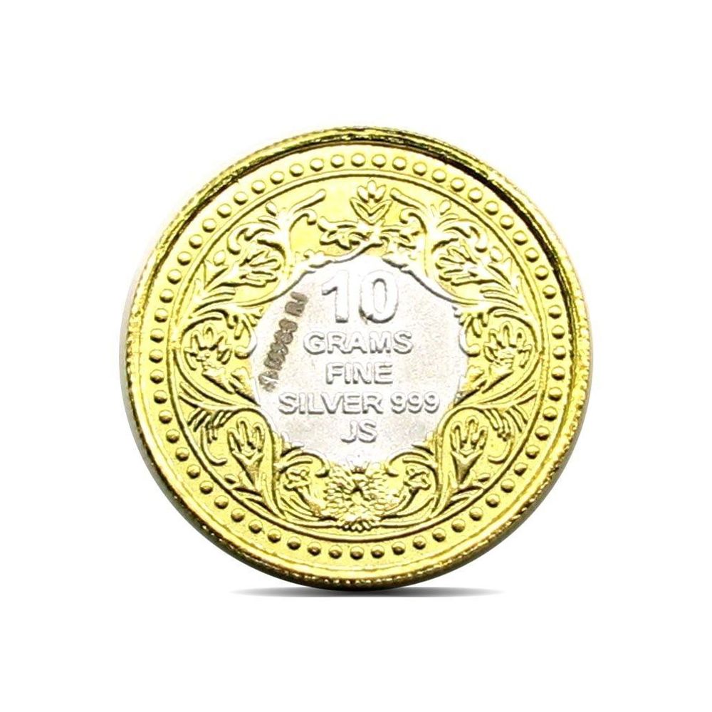 Pure Silver Coin 999 BIS Halmarked King 24K Gold Plating