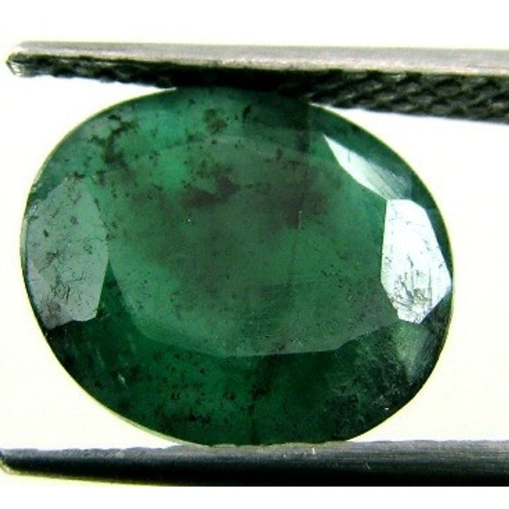 3.5Ct-100%-Natural-Untreated-Green-Emerald-(Panna)-Oval-Faceted-Gemstone