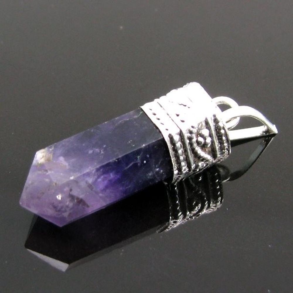 21.4Ct-Natural-Purple-Amethyst-Gemstone-Healing-Point-Pencil-Pendant