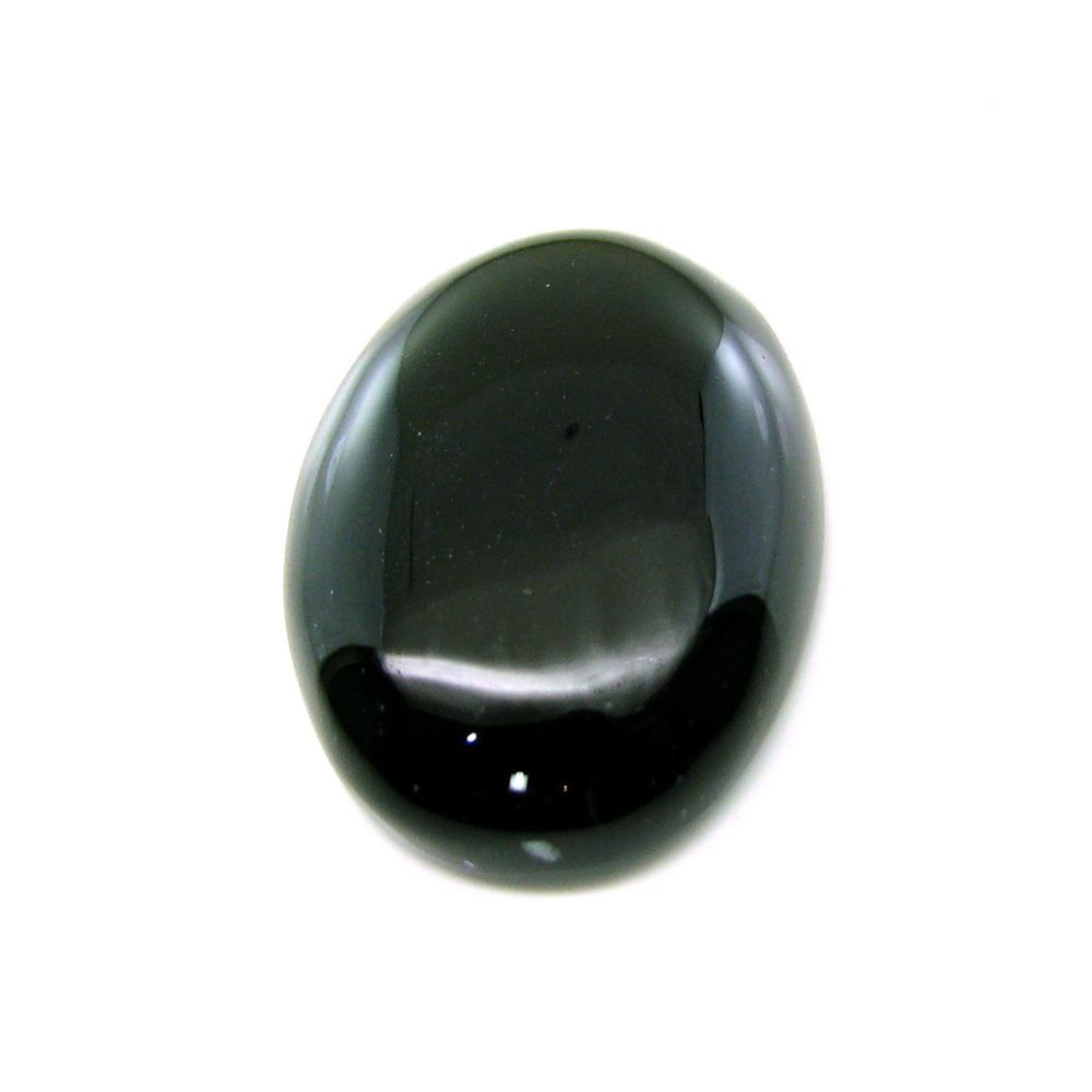 【極美品・定価8.95万円・g54】 Polished Black Onyx top quality large 35.8ct black onyx oval cabochon gemstone