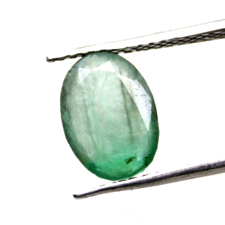 Certified 2.05Ct Natural Green Emerald (Panna) Oval Cut Rashi Loose Gemstone