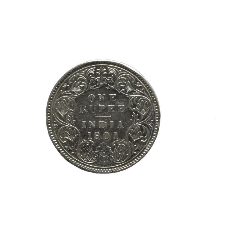 Pure silver Victoria Empress One Rupee India 1901 Old coin