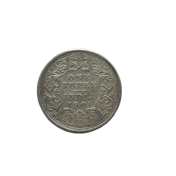 Pure silver Victoria Empress One Rupee India 1901 Old coin