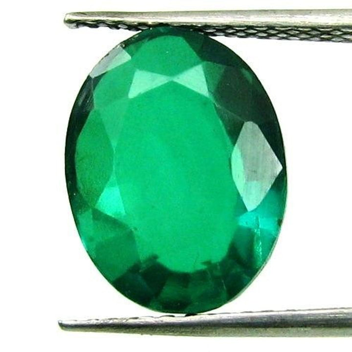 5.9Ct Green Emerald Quartz Doublet Oval Faceted Gemstone