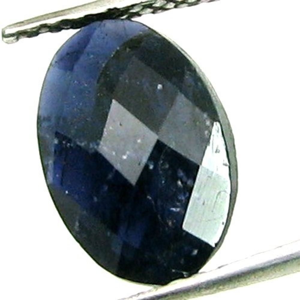 2.9Ct Natural Iolite Violet Blue Oval Checker Cut Gemstone
