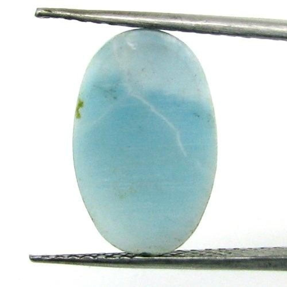 Certified 6.09Ct Natural Larimar Oval Cabochon Gemstone