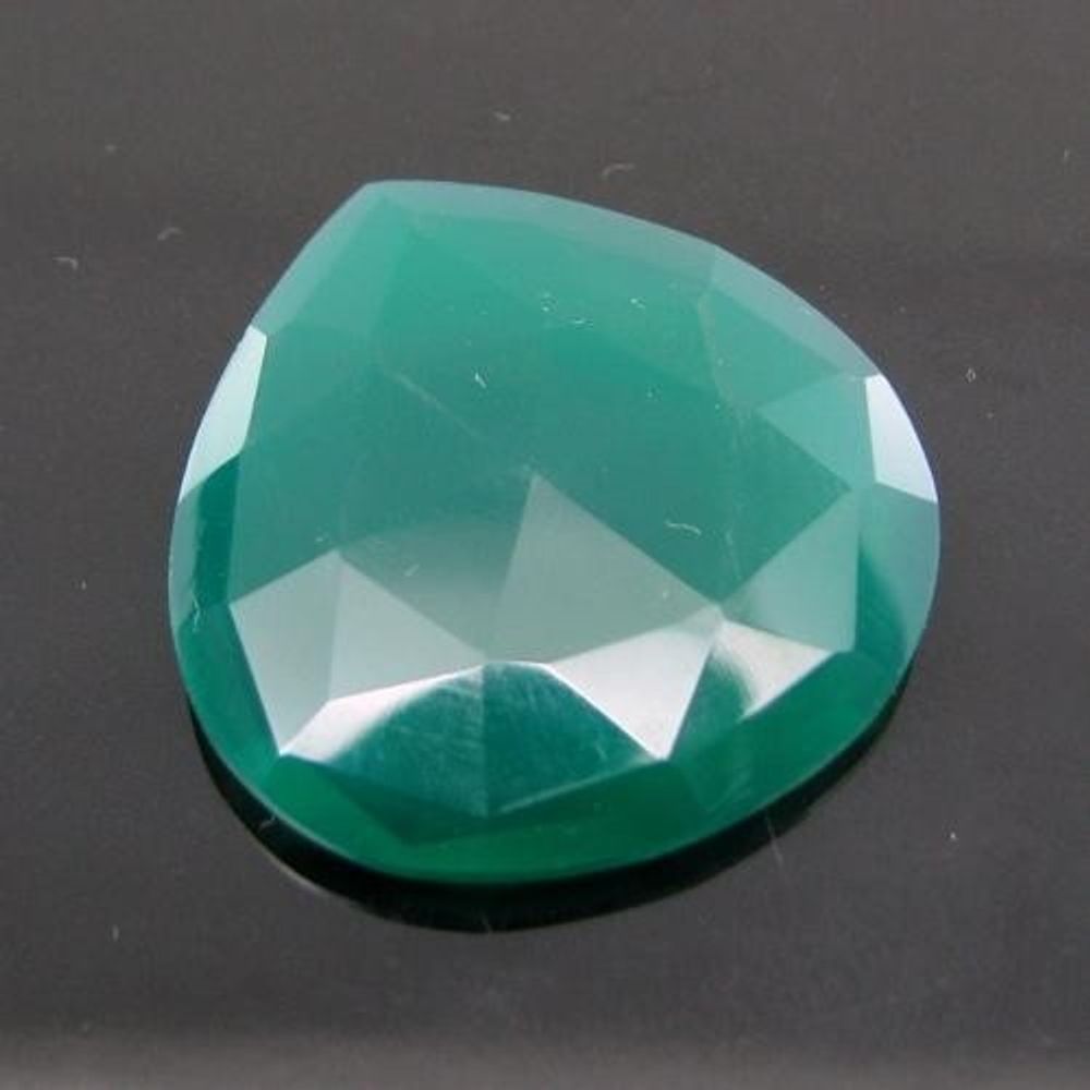 23.5Ct 100% Natural Green Onyx Checker Faceted Gemstone