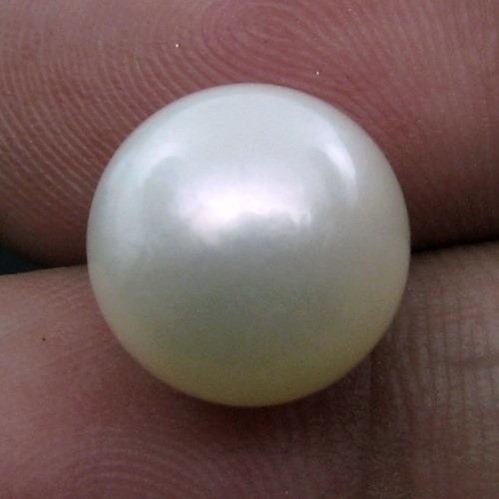 7.6Ct Natural Real South Sea Round White Pearl for Moon