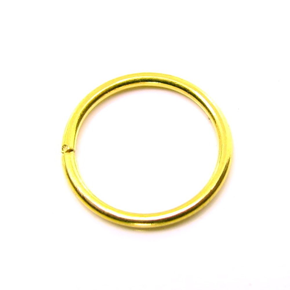 Sold 22k hoop nose ring in 20G plain wire.