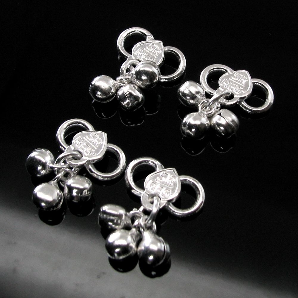 Set of Solid Silver Clasp lock Bells for Anklets