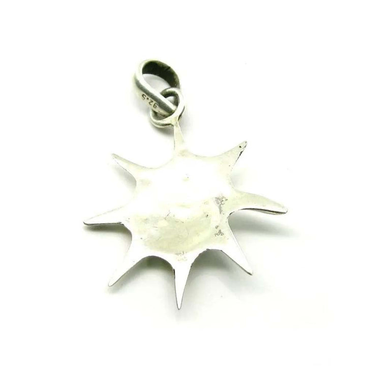 Pure Silver Lord Surya Sun Embossed 925 Sterling Silver Pendant