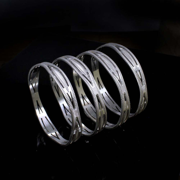 Indian Style Solid Real Silver Women Bangles Bracelet (Kangan)