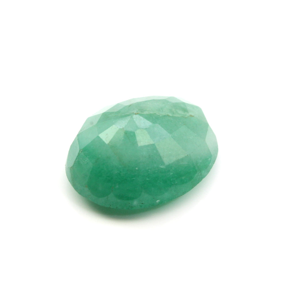 Certified 7.09Ct Natural Green Oval (Panna) Oval Cut Gemstone