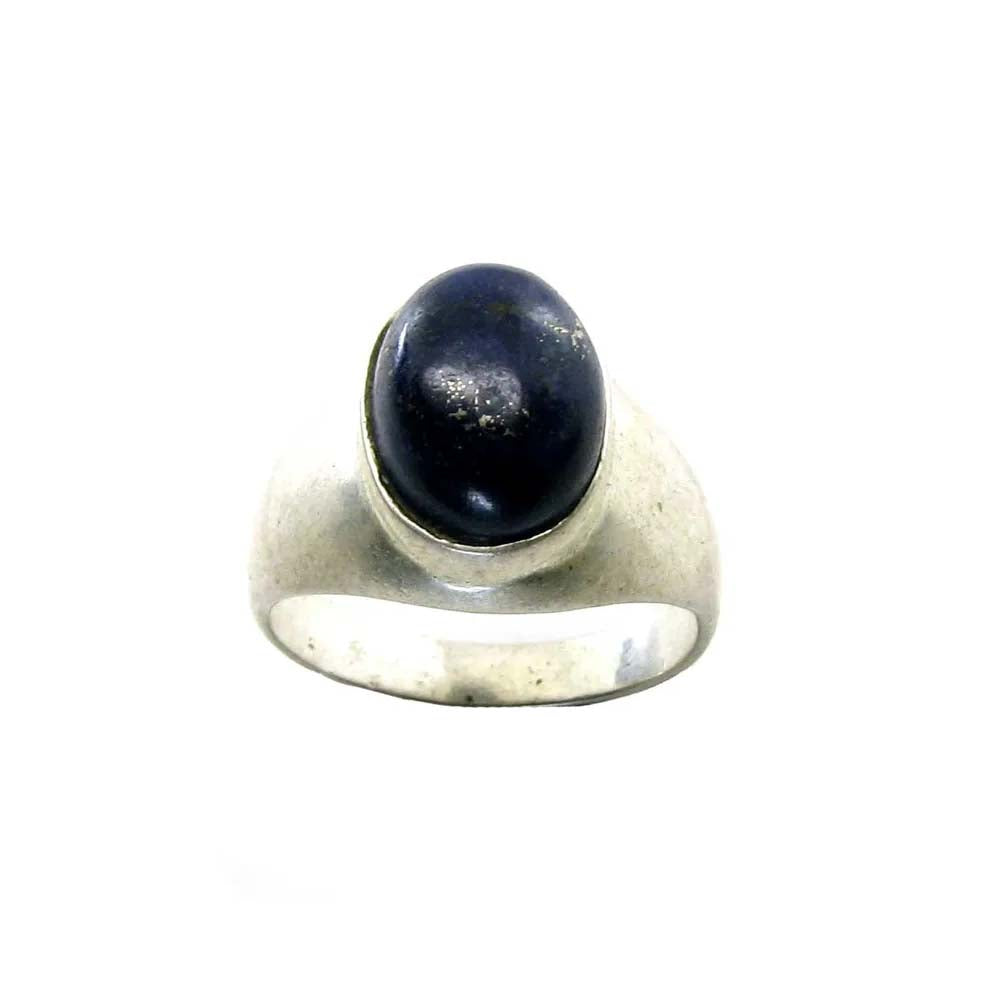 Silver Ring Blue Lapis Lazuli Gemstone Birthstone Pre-owned