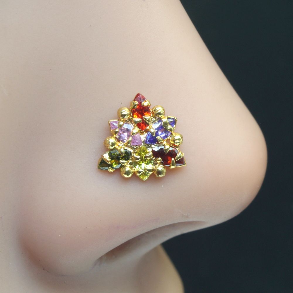 16g-indian-nose-ring-multi-color-cz-gold-plated-piercing-nose-stud-push-pin-11048