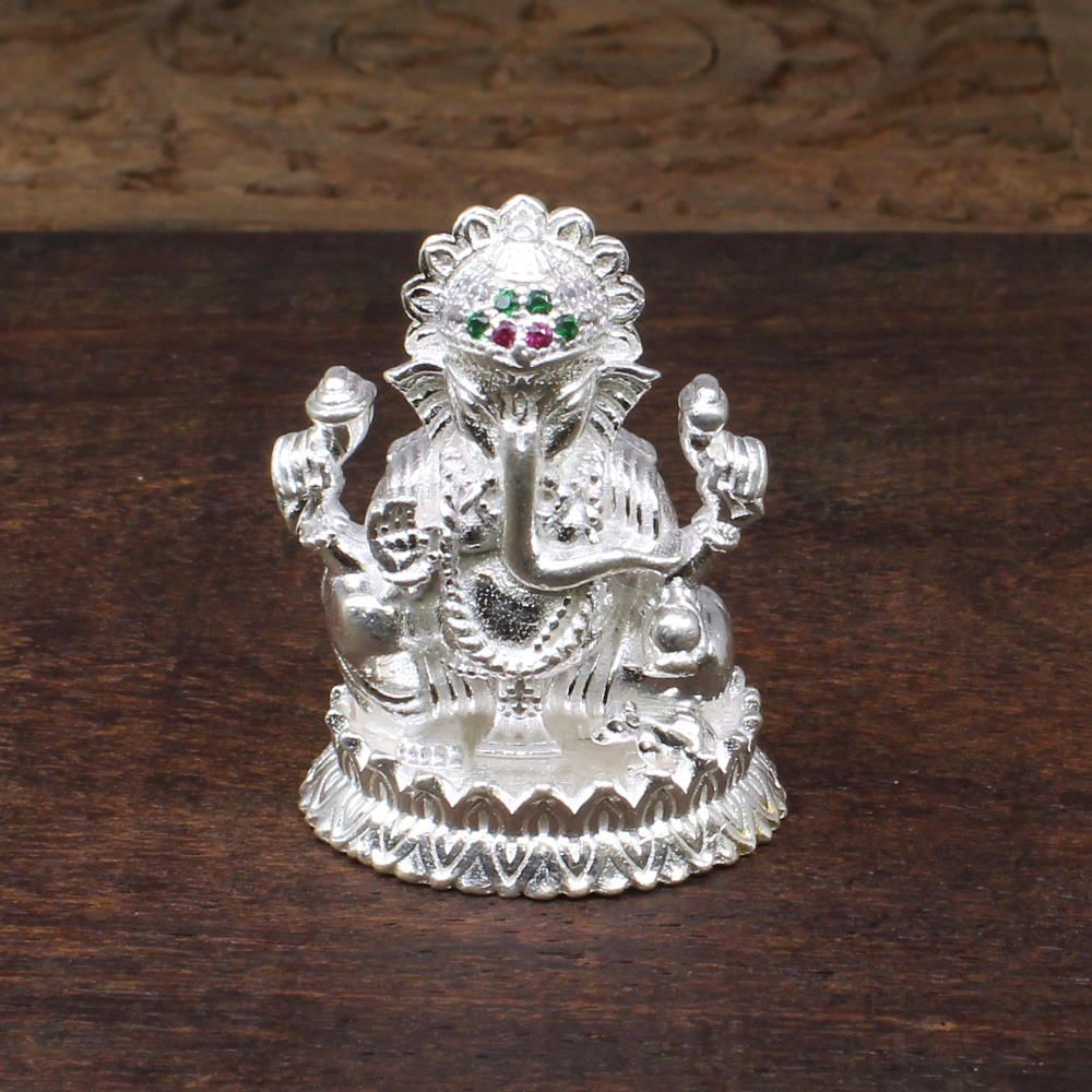 puresolidsilverlordganeshasilverstatuegodidolsreligiousgift