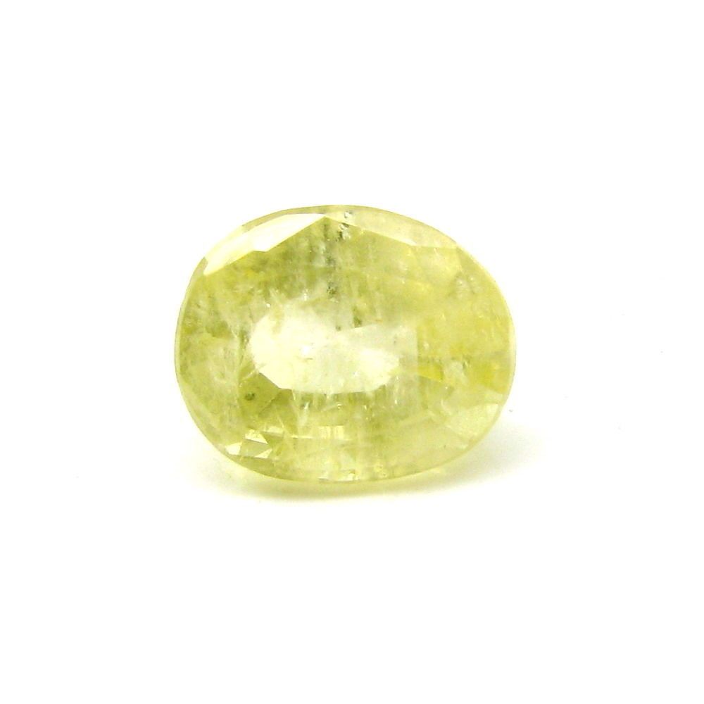 natural light yellow sapphire oval faceted gemstone