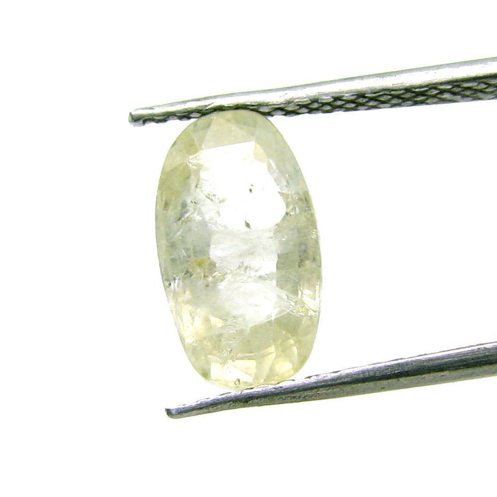 3.7Ct Natural Light Yellow Sapphire Oval Faceted Gemstone