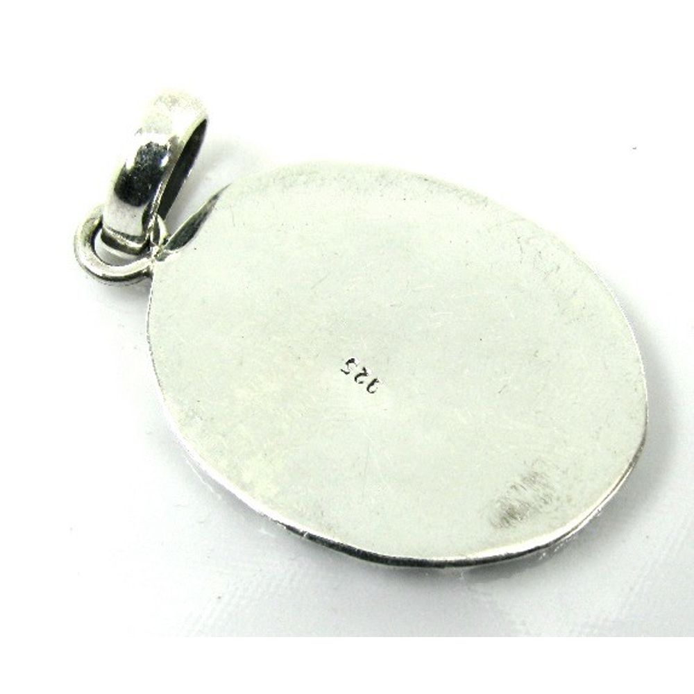 Hand Crafted Antique Style Girls and Flower Inscribed 925 Sterling Silver Pendant
