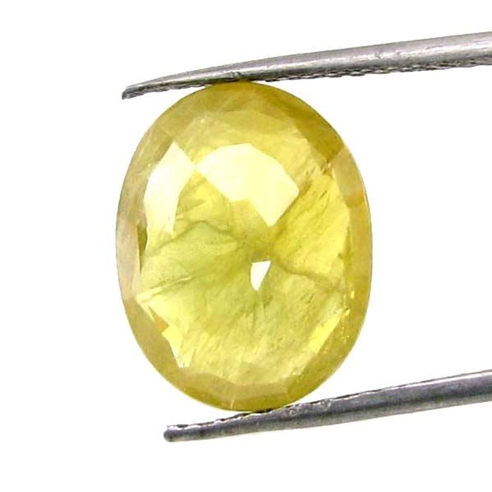 6.4Ct Natural Precious Yellow Sapphire (Pukhraj) Real Gemstone for Jupiter