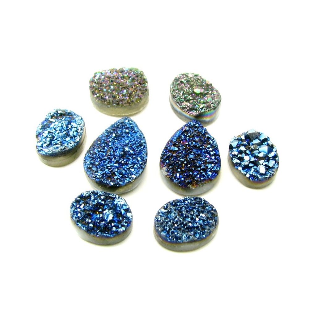 30.3Ct-5pc-Lot-Titanium-Drussy-Oval-Shape-Gemstones