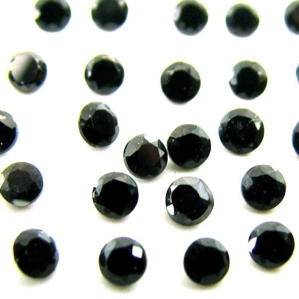 Lot Of 20 Piece Natural Black SPINEL 2mm Round Cut Loose Gemstones
