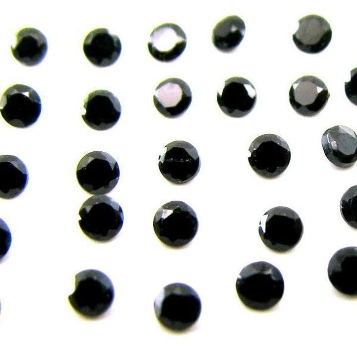 Lot Of 40 Piece Natural Black SPINEL 2mm Round Cut Loose Gemstones