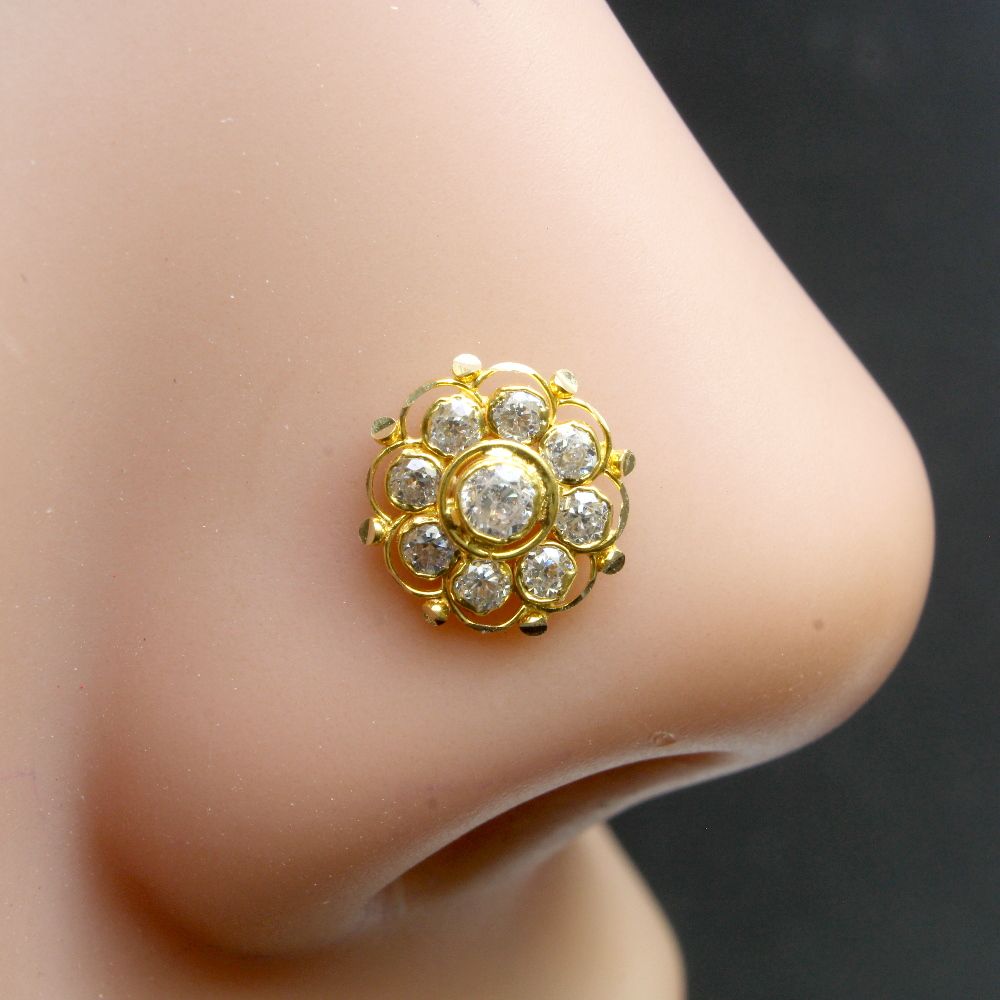 Big Stone Nose Stud Indian Nose Stud Big Nose Piercing Gem Stone