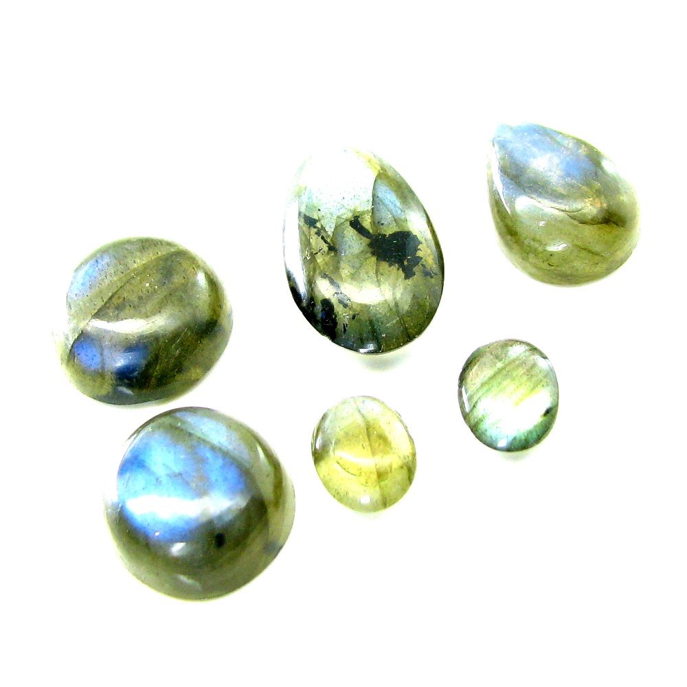 Color Play 25.6Ct 6pc Lot Natural Labradorite Mix Shape Cabochon loose Gemstones