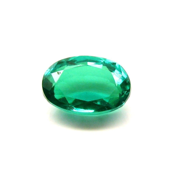 4.1Ct Green Emerald Quartz Doublet Oval Faceted Gemstone