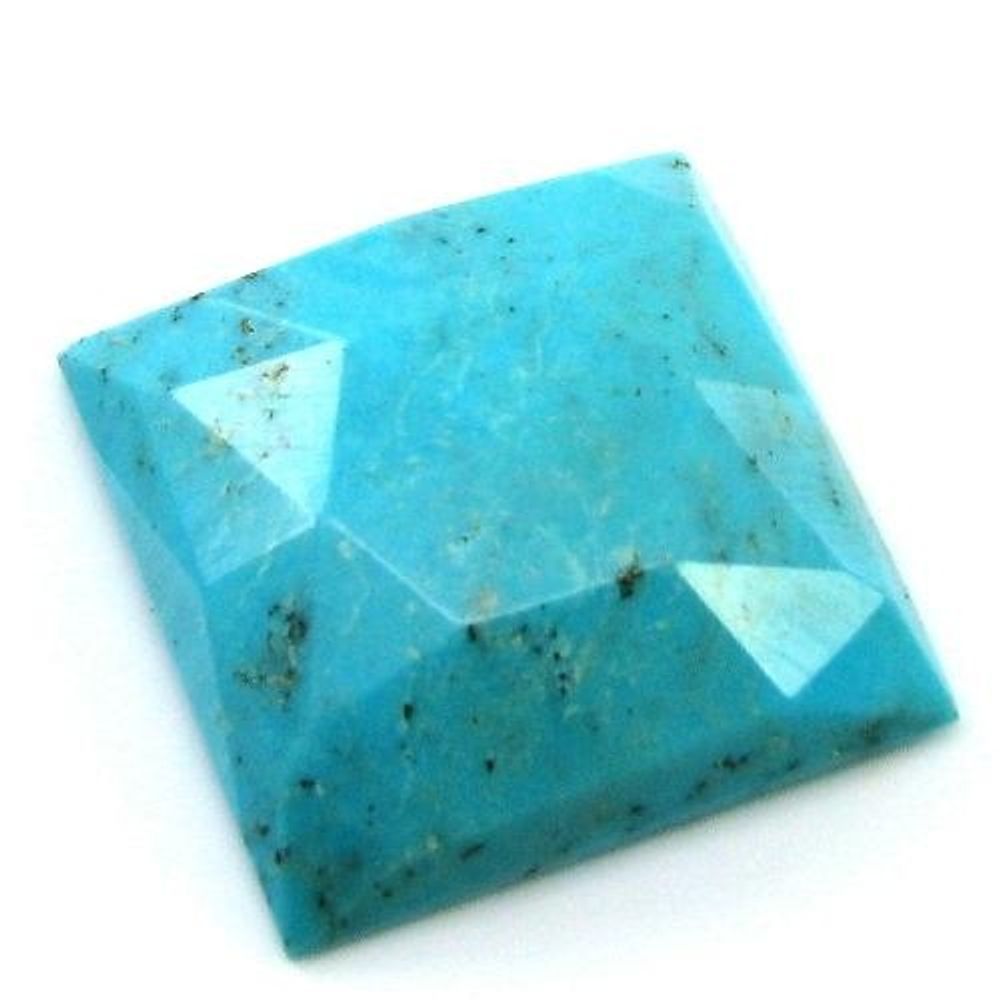 19.1Ct Natural Blue Mexican Turquoise Checker Square Faceted Gemstone