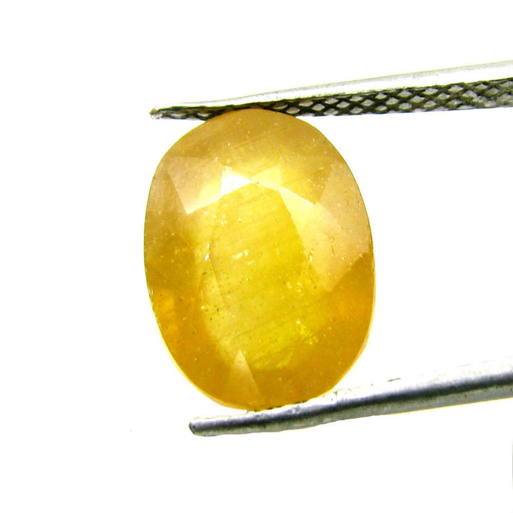 6.3Ct Natural Yellow Sapphire (Pukhraj) Oval Cut Gemstone for Jupitor Guru