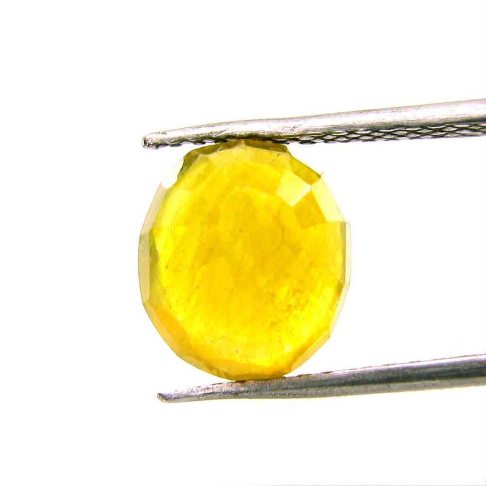 5.2Ct Natural Yellow Sapphire (Pukhraj) Oval Cut Gemstone for Jupitor Guru